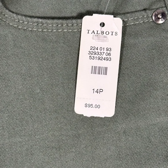 Talbots High Waist Jegging Pants Size 14P Green Stretch Ankle Skinny Casual NWT - Picture 8 of 9